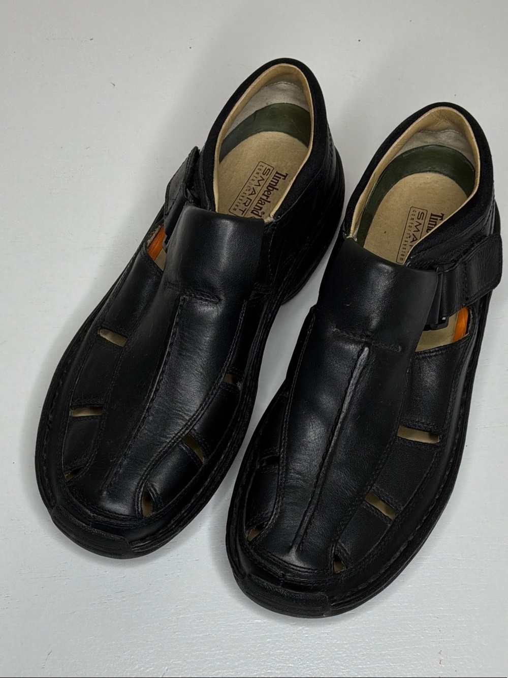 Timberland Black Men’s Leather Altamont Fisherman Sandals Comfort 9W
